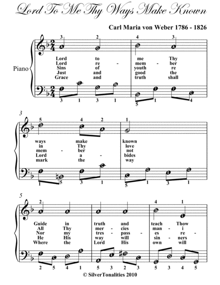 Lord To Me Thy Ways Are Known Easy Piano Sheet Music Page 2