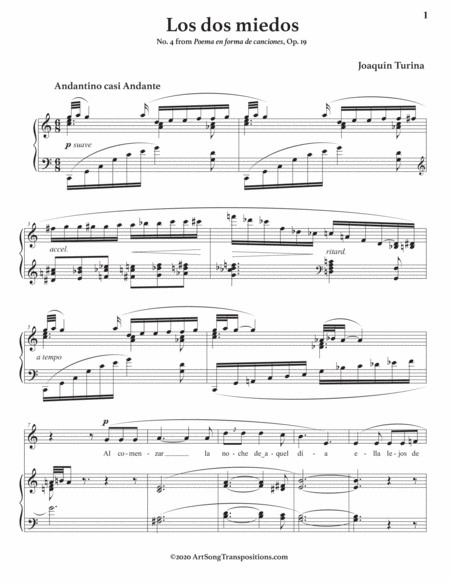 Los Dos Miedos Op 19 No 4 Transposed To C Major Page 2