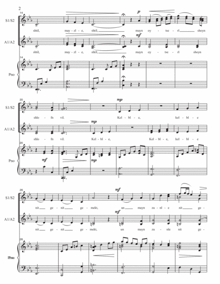 Lost Lullabies Ssaa Choir With Piano Holocaust Children Survivors Page 2