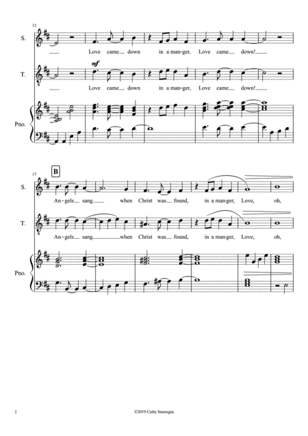 Love Came Down Go Tell It On The Mountain Soprano Tenor Solo Page 2