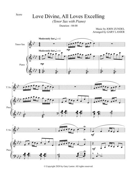 Love Divine All Loves Excelling For Tenor Sax And Piano With Score Part Page 2