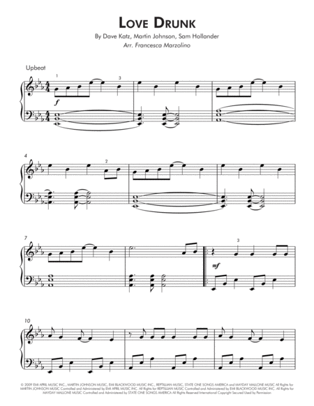 Love Drunk Intermediate Piano Page 2