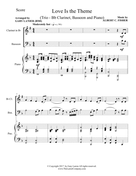 Love Is The Theme Trio Bb Clarinet Bassoon Piano With Score Part Page 2