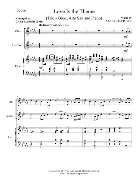 Love Is The Theme Trio Oboe Alto Sax Piano With Score Part Page 2