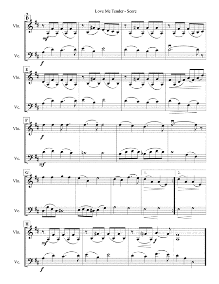 Love Me Tender For Violin And Cello Page 2