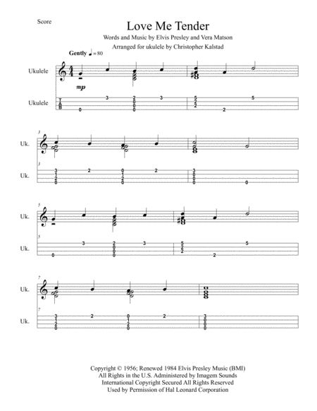 Love Me Tender Ukulele Solo Page 2