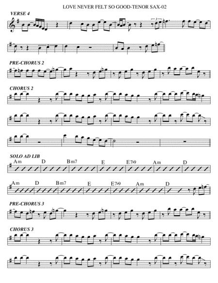 Love Never Felt So Good Tenor Sax Page 2