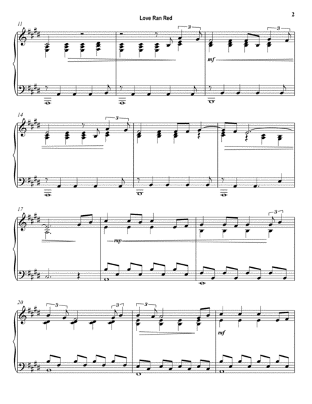 Love Ran Red At The Cross Piano Solo Arrangement Page 2