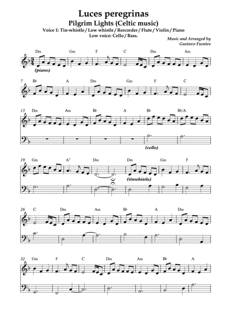 Luces Peregrinas Pilgrim Lights Celtic Song By Gustavo Fuentes Page 2