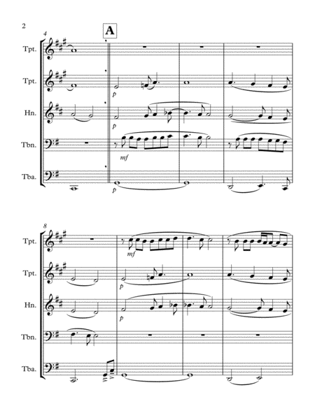 Lullabye Goodnight My Angel Brass Quintet Page 2