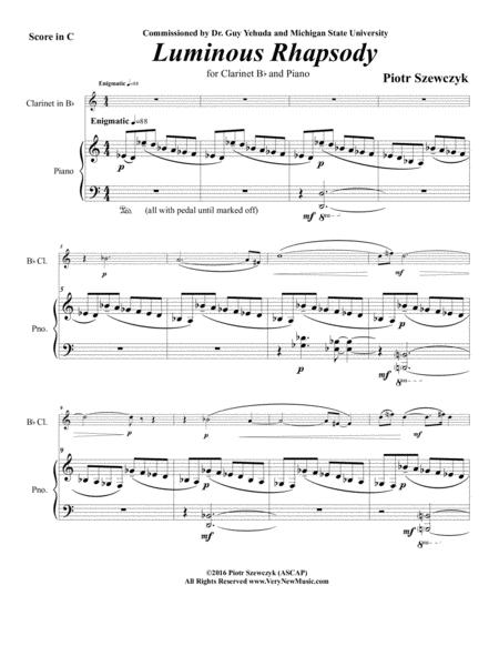 Luminous Rhapsody For Clarinet Bb And Piano Page 2