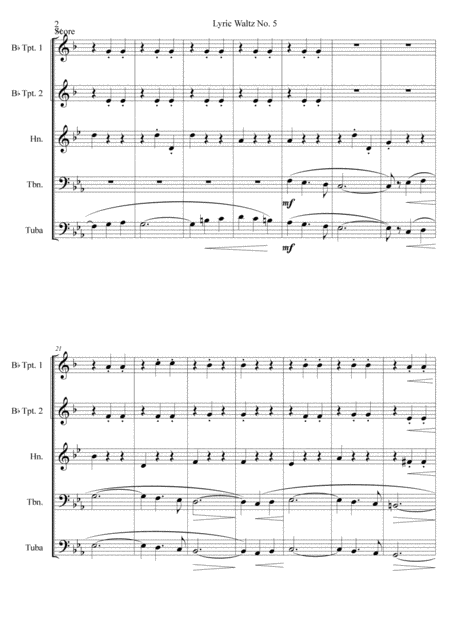 Lyric Waltz No 5 From Suite For Variety Orchestra For Brass Quintet Page 2
