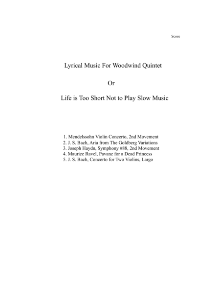 Lyrical Music For Woodwind Quintet Page 2