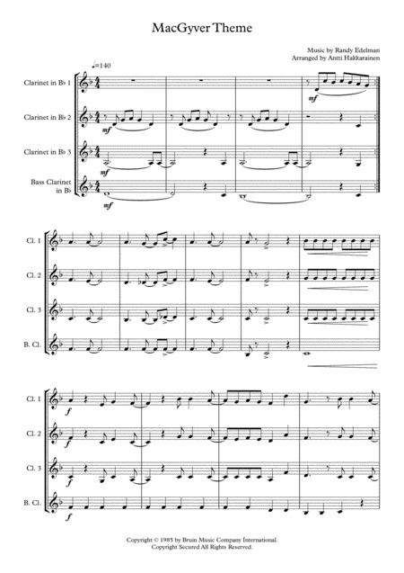 Macgyver Theme Clarinet Quartet Page 2
