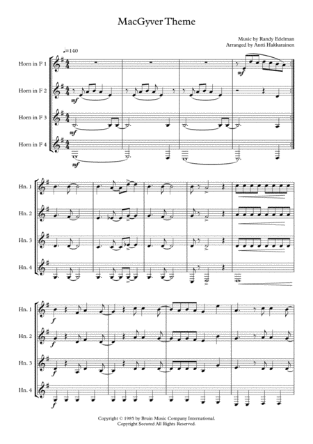 Macgyver Theme Horn Quartet Page 2