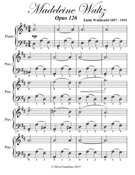 Madeleine Waltz Opus 126 Easy Piano Sheet Music Page 2