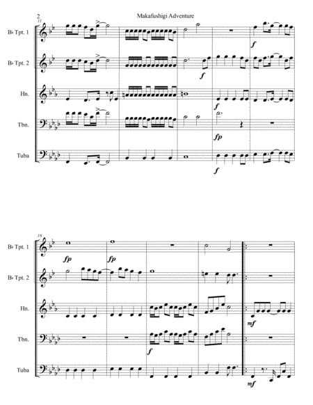 Makafushigi Adventure Dragon Ball Opening Brass Quintet Page 2