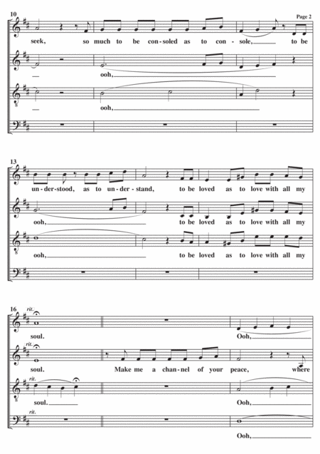 Make Me A Channel Of Your Peace A Cappella Page 2