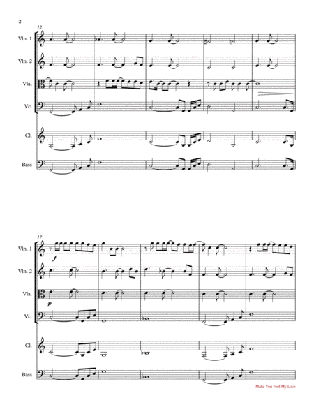 Make You Feel My Love By Adele String Quartet Page 2