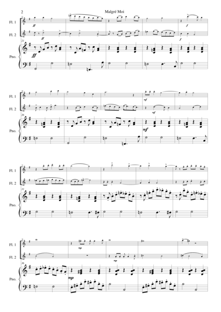 Malgr Moi Despite Myself For 2 Flutes And Piano Page 2