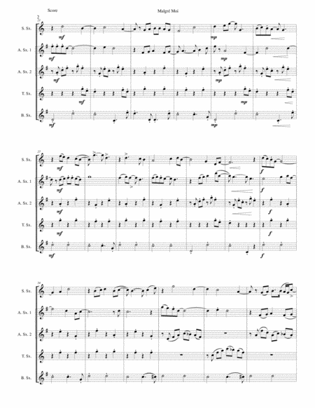 Malgr Moi For Saxophone Quintet Page 2
