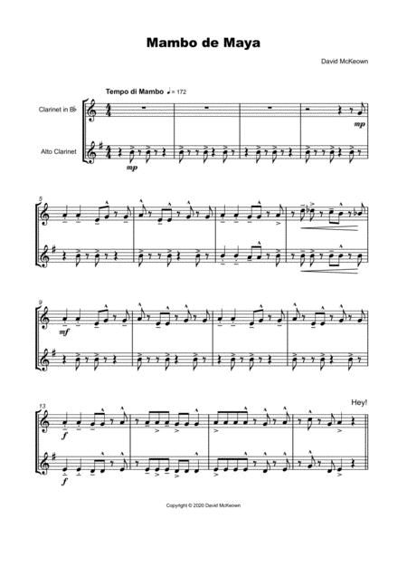 Mambo De Maya For Clarinet And Alto Clarinet Duet Page 2