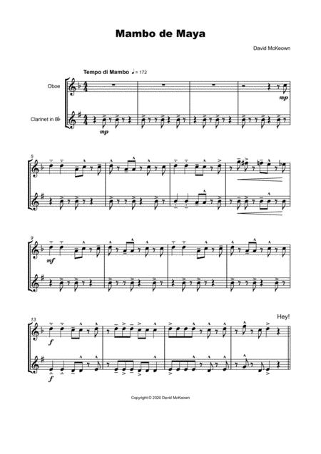 Mambo De Maya For Oboe And Clarinet Duet Page 2