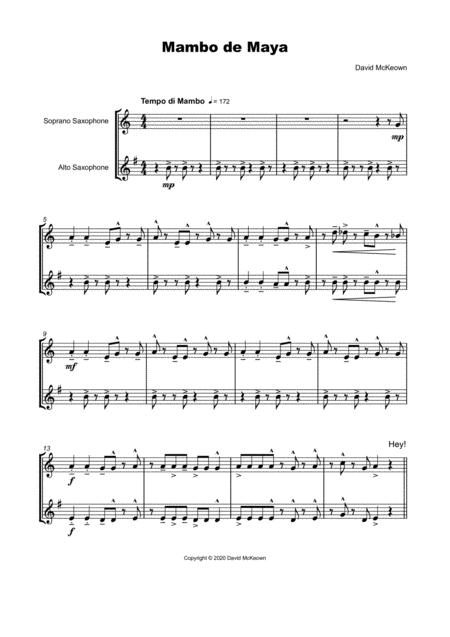 Mambo De Maya For Soprano And Alto Saxophone Duet Page 2