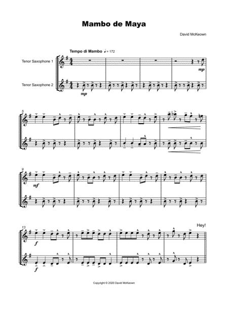 Mambo De Maya For Tenor Saxophone Duet Page 2