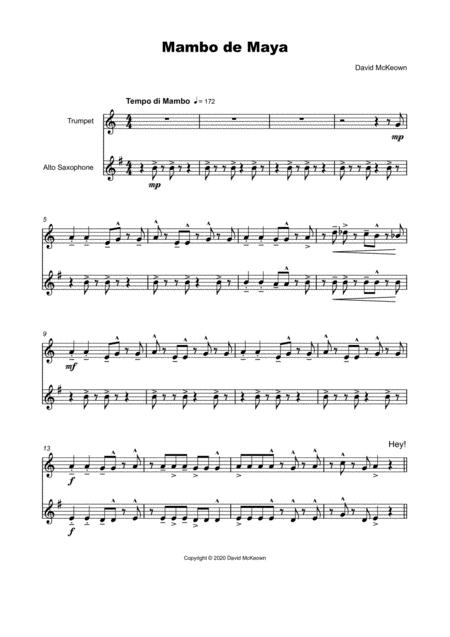 Mambo De Maya For Trumpet And Alto Saxophone Duet Page 2