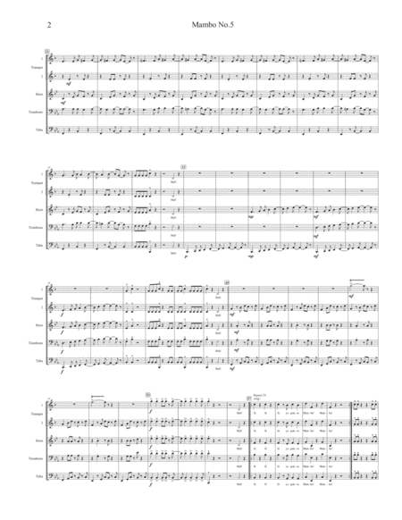Mambo No 5 For Brass Quintet Page 2