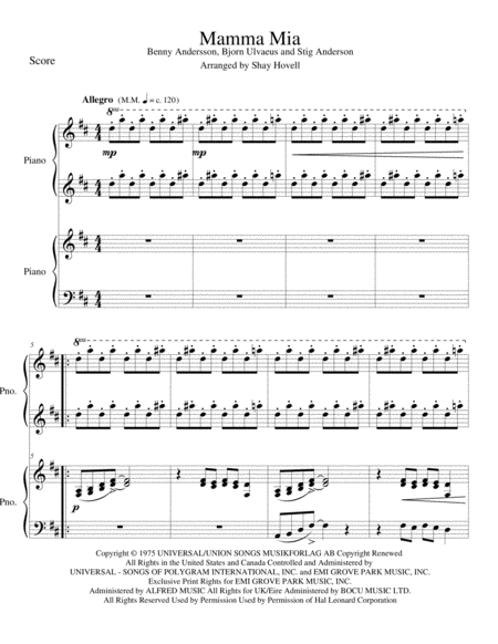 Mamma Mia Piano Duet Page 2