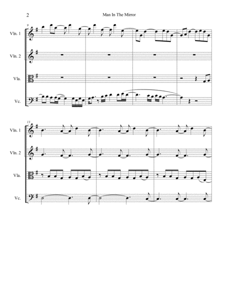 Man In The Mirror Arranged For String Quartet Page 2