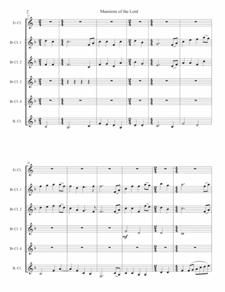 Mansions Of The Lord Arranged For Clarinet Choir Page 2