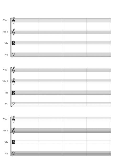 Manuscript Paper For String Quartet A4 Page 2