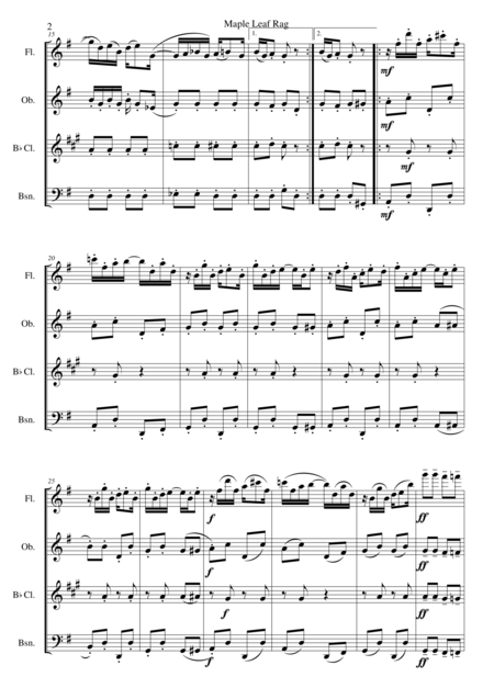 Maple Leaf Rag For Wind Quartet Page 2
