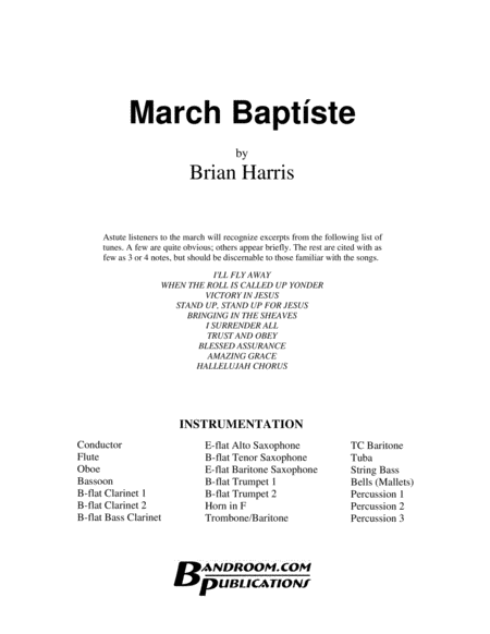 March Baptiste Concert Band Score Parts License Medium Easy Page 2