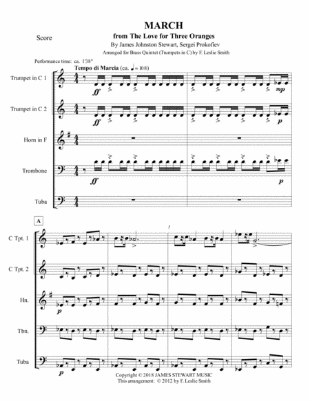 March From The Love For Three Oranges Quintet With C Trumpets Page 2