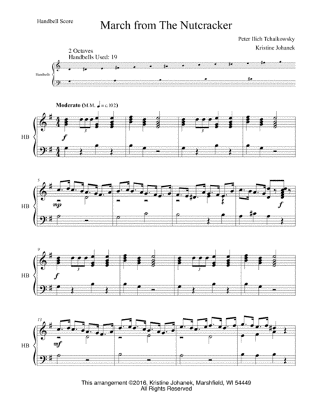 March From The Nutcracker 2 Octave Handbells Tone Chimes Or Hand Chimes Page 2