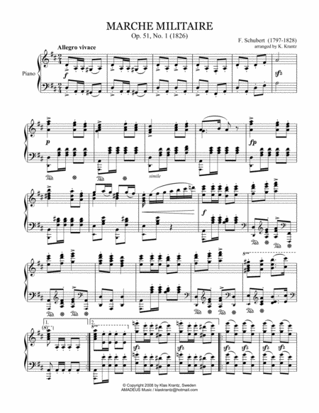 Marche Militaire Op 51 For Advanced Piano Solo Page 2