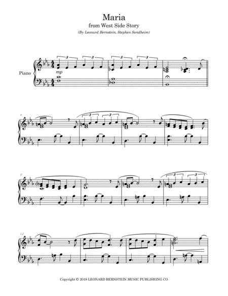 Maria From West Side Story Arranged For Piano Solo Page 2