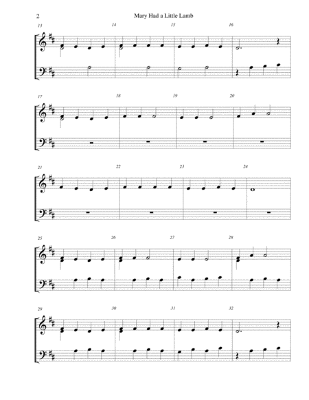 Mary Had A Little Lamb For 2 Octave Handbell Choir Page 2