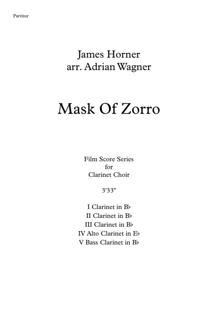 Mask Of Zorro James Horner Clarinet Choir Arr Adrian Wagner Page 2