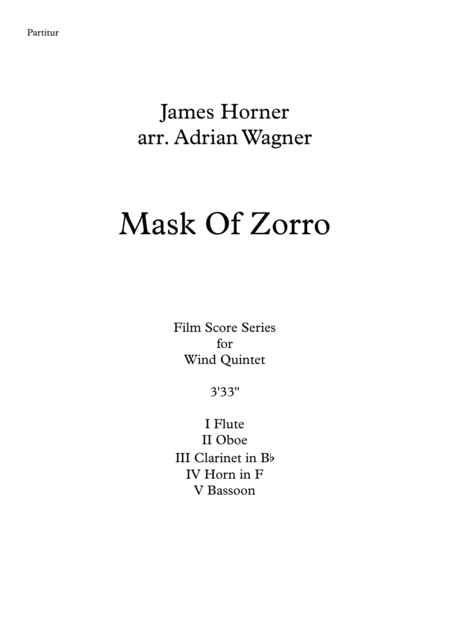 Mask Of Zorro James Horner Wind Quintet Arr Adrian Wagner Page 2