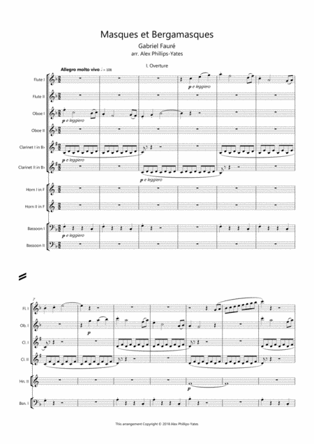 Masques Et Bergamasques By Gabriel Faur Wind Decet Double Quintet Page 2