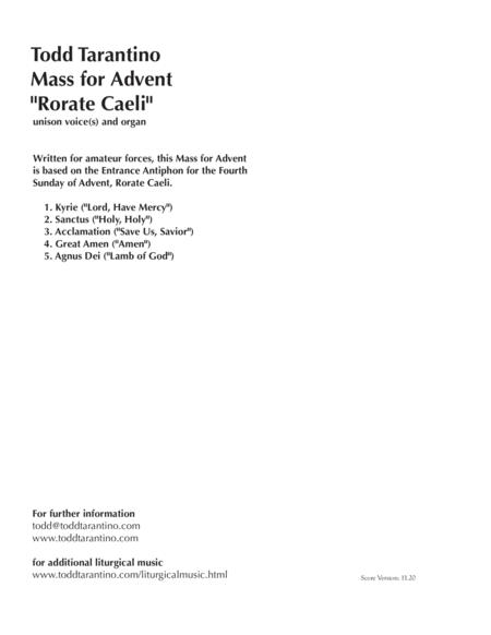 Mass For Advent Rorate Caeli Voice With Organ Or Keyboard Page 2