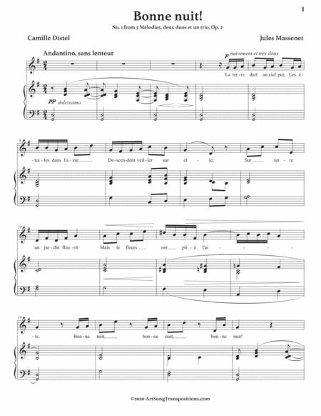 Massenet Bonne Nuit Op 2 No 1 Transposed To G Major Page 2