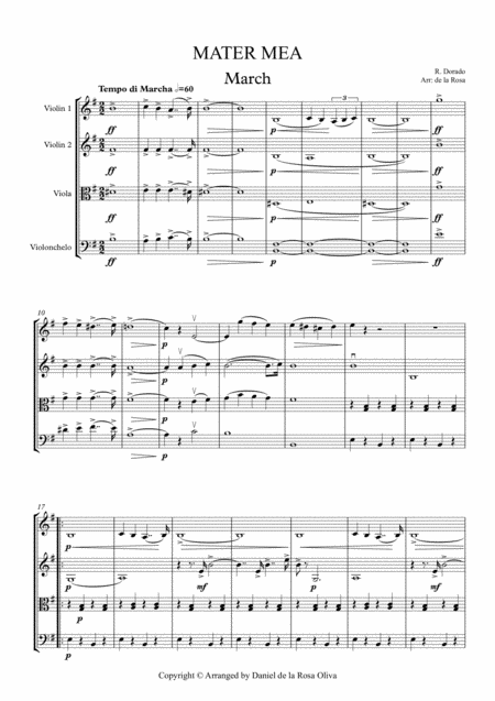 Mater Mea March R Dorado For String Quartet Full Score And Parts Page 2