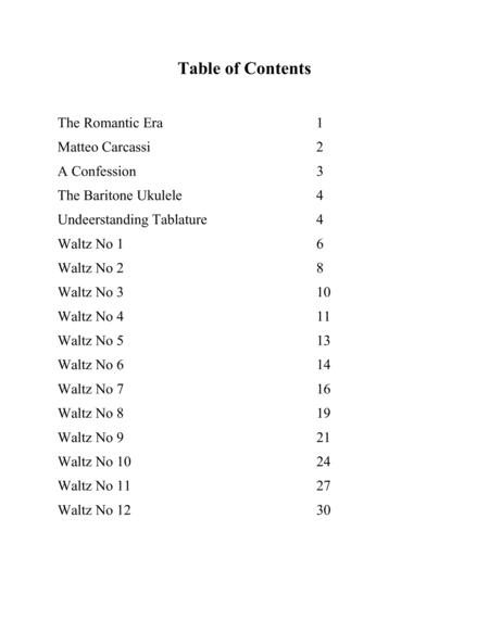 Matteo Carcassi Twelve Waltzes For Baritone Ukulele And Other Four Course Instruments Page 2