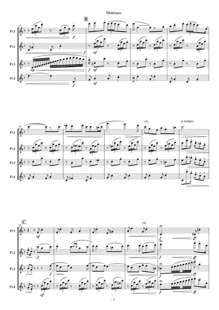 Mattinata For Flute Quartet Choir Page 2